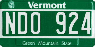 VT license plate NDO924