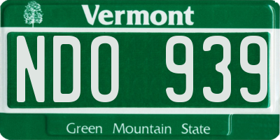 VT license plate NDO939