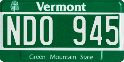 VT license plate NDO945