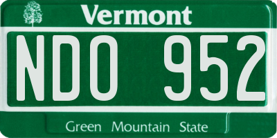VT license plate NDO952