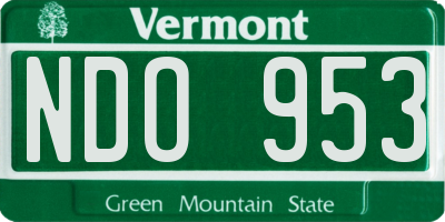VT license plate NDO953