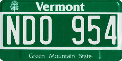 VT license plate NDO954