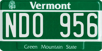 VT license plate NDO956