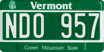 VT license plate NDO957