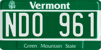 VT license plate NDO961