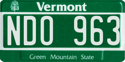 VT license plate NDO963