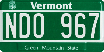 VT license plate NDO967