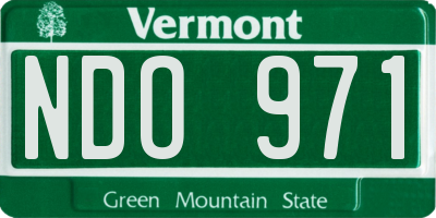 VT license plate NDO971