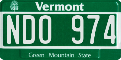 VT license plate NDO974