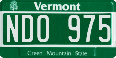 VT license plate NDO975