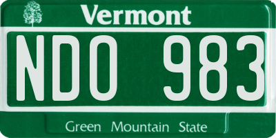 VT license plate NDO983