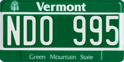 VT license plate NDO995