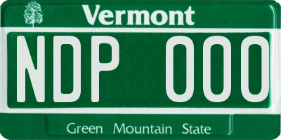VT license plate NDP000