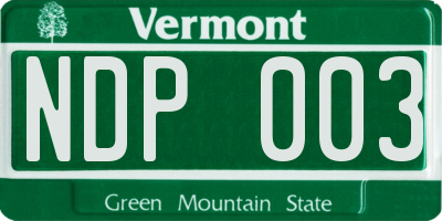 VT license plate NDP003