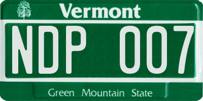 VT license plate NDP007