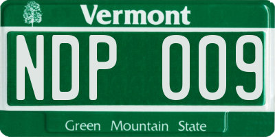 VT license plate NDP009