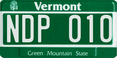 VT license plate NDP010