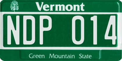 VT license plate NDP014