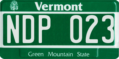 VT license plate NDP023