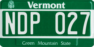 VT license plate NDP027