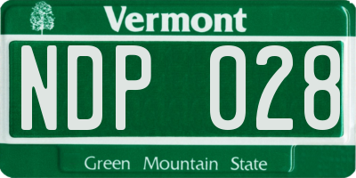 VT license plate NDP028