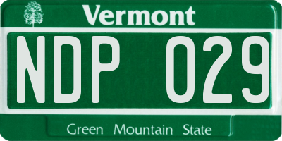 VT license plate NDP029
