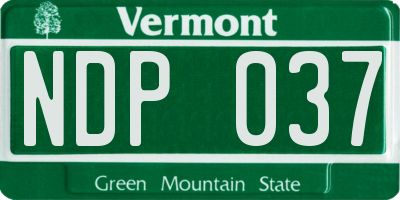 VT license plate NDP037
