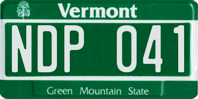 VT license plate NDP041