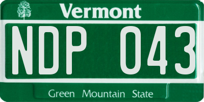 VT license plate NDP043