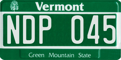 VT license plate NDP045