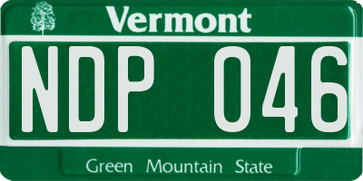 VT license plate NDP046