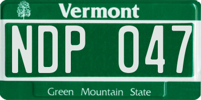 VT license plate NDP047