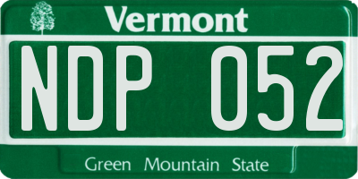VT license plate NDP052