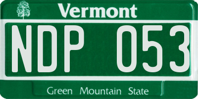 VT license plate NDP053
