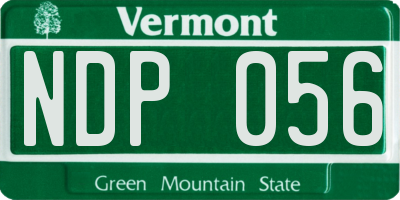 VT license plate NDP056