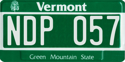 VT license plate NDP057