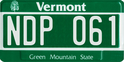 VT license plate NDP061