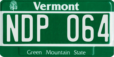 VT license plate NDP064