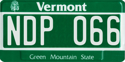 VT license plate NDP066