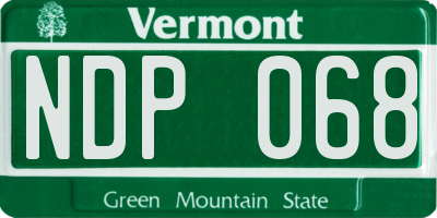 VT license plate NDP068