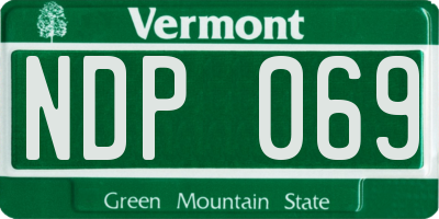 VT license plate NDP069