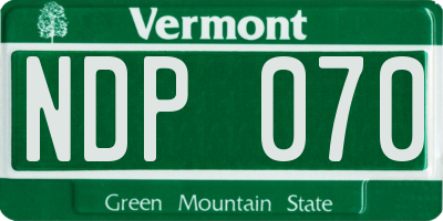 VT license plate NDP070