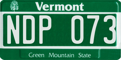 VT license plate NDP073