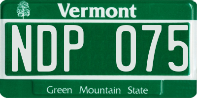 VT license plate NDP075