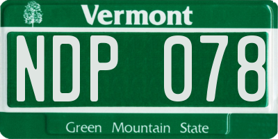 VT license plate NDP078