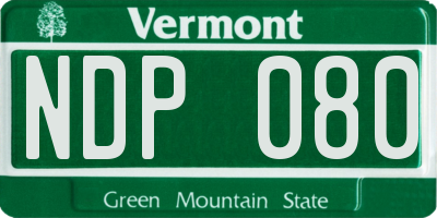 VT license plate NDP080
