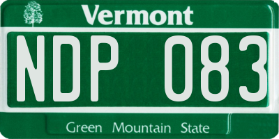 VT license plate NDP083