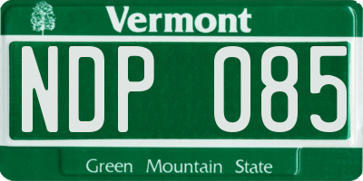VT license plate NDP085