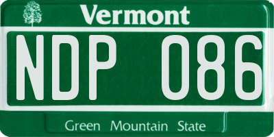 VT license plate NDP086