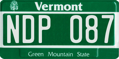VT license plate NDP087